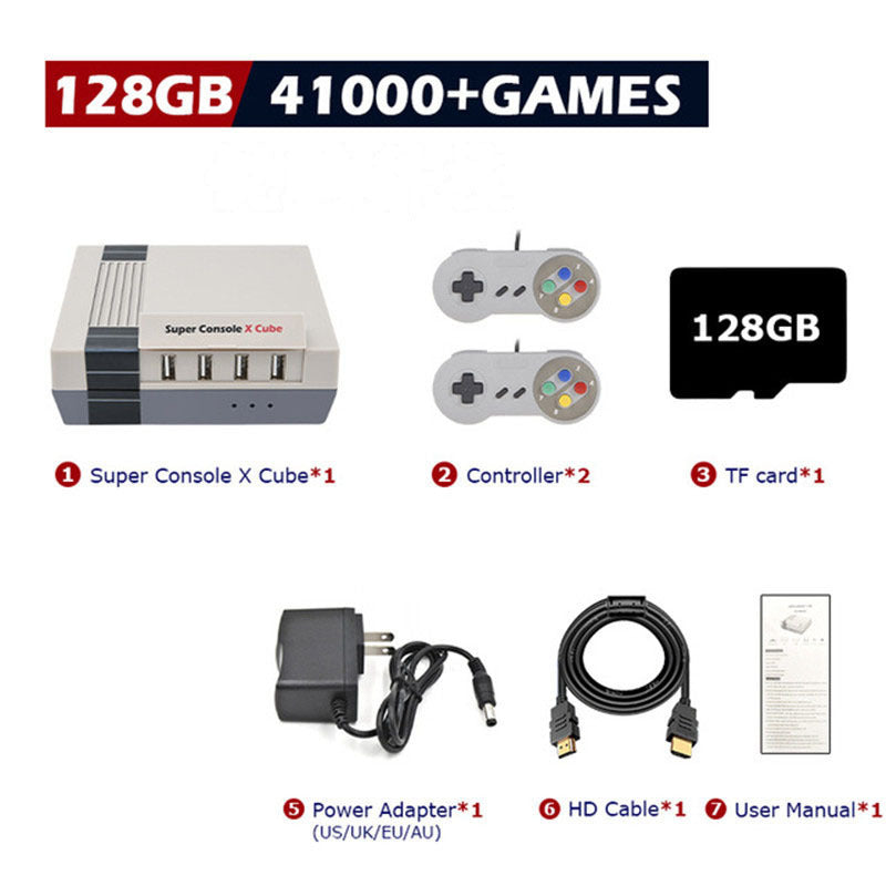 Retro Gaming Console – Built-In Classic Games, HD Output, 2 Controllers