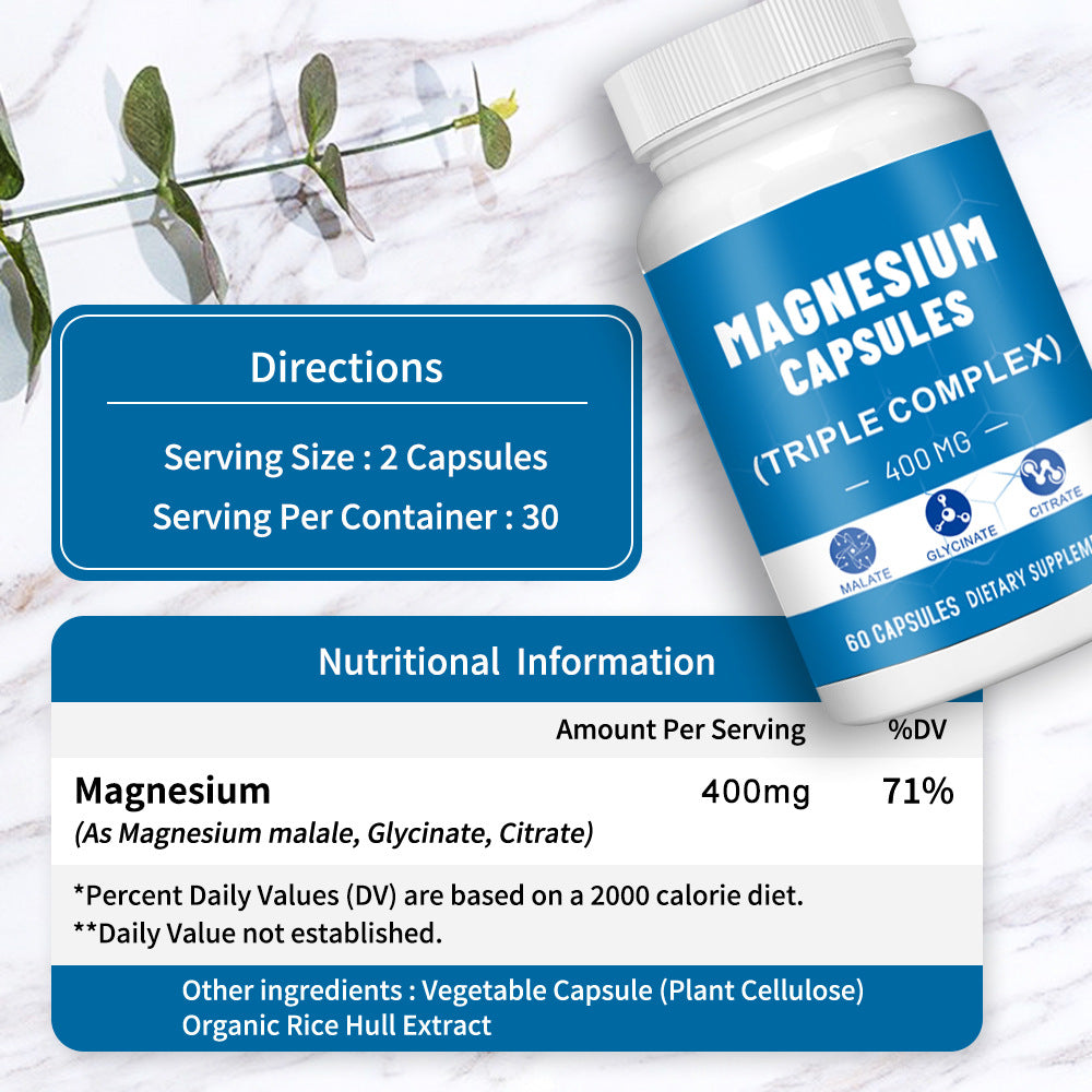 Magnesium Glycinate Capsules – Muscle Relaxation & Sleep Support Supplement