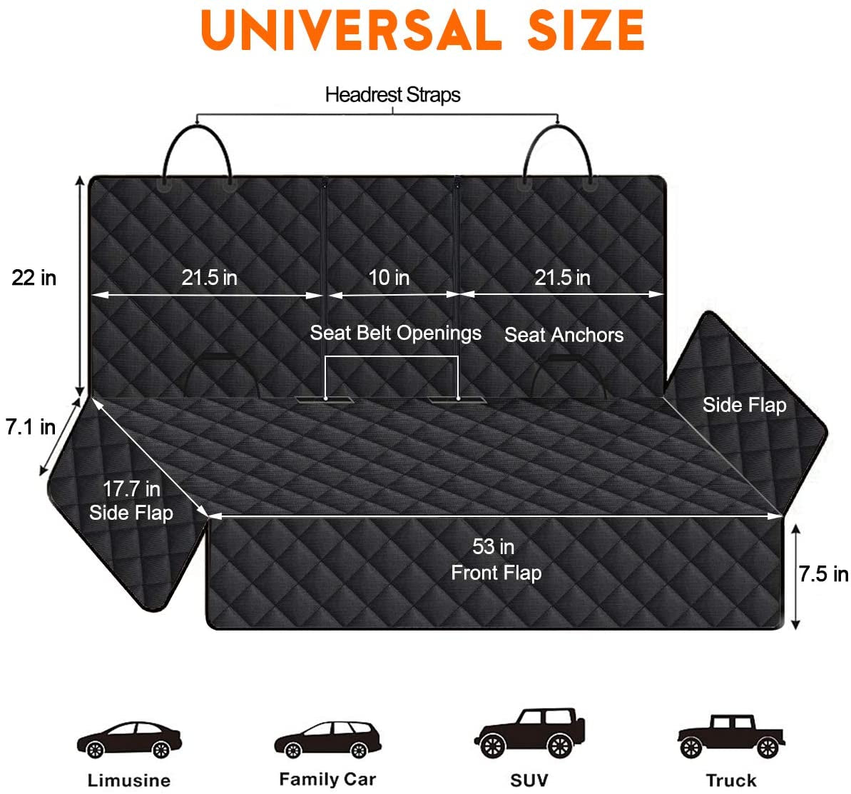 Heavy-Duty Waterproof Dog Car Seat Cover – Protect Seats from Hair, Mud & Scratches