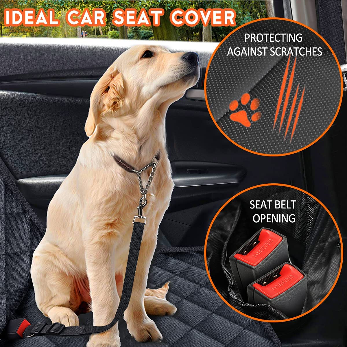 Heavy-Duty Waterproof Dog Car Seat Cover – Protect Seats from Hair, Mud & Scratches