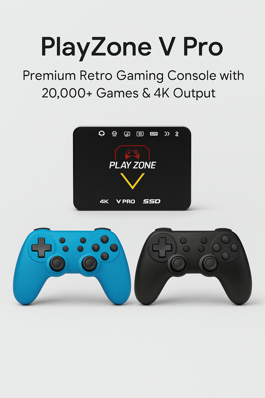 PlayZone V Pro – Premium Retro Gaming Console with 20,000+ Games & 4K Output