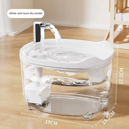 Automatic Cat Water Fountain with Filter | Silent Circulating Pet Water Dispenser | Anti-Dry Burning